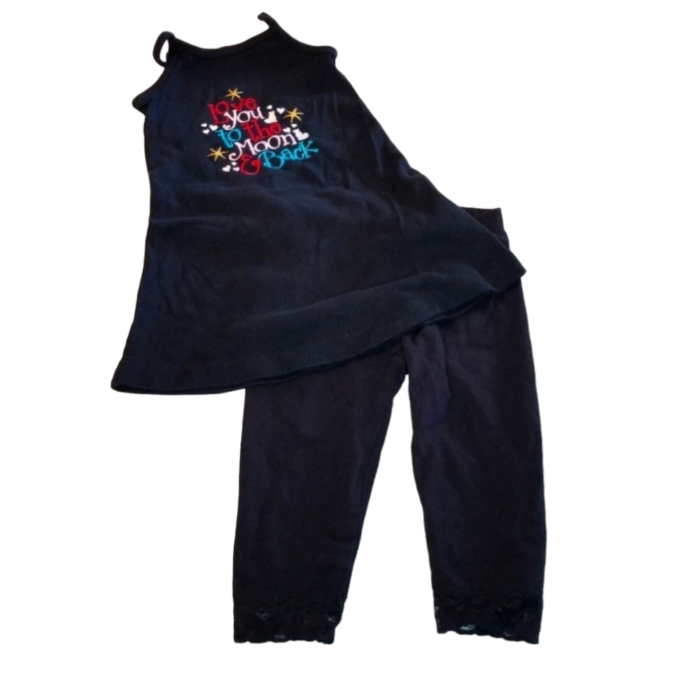 ✨️ PLACE Baby Size 12-18 Mo. Black Tank Top Dress The Moon & Back Lace